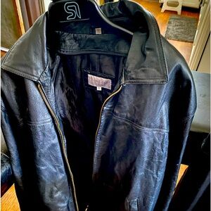 Two black leather jackets like new price negotiable